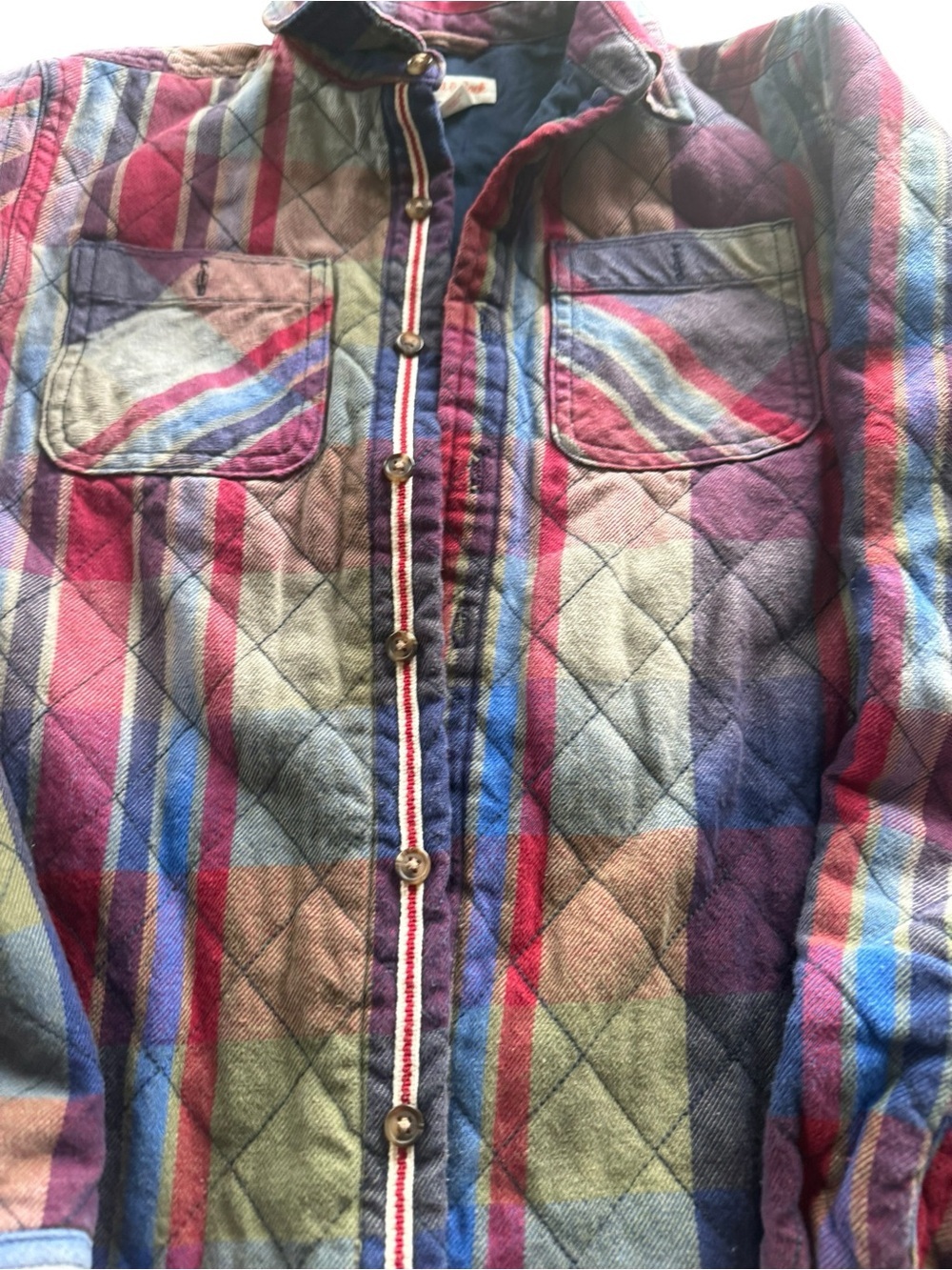 Cat & Jack Quilted Plaid Shacket Kids L 12/14 - Picture 2 of 6